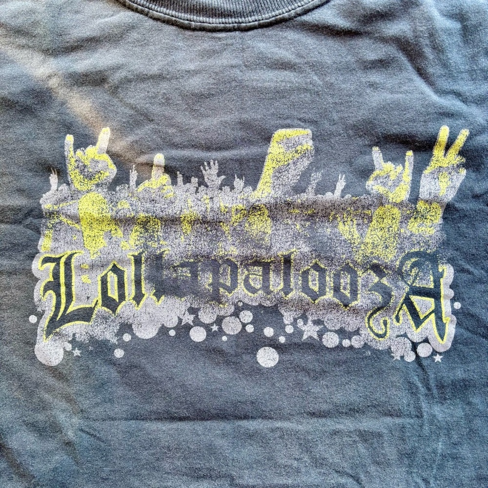 Thrashed Vintage 2003 Lollapalooza Music Festival Black Distressed Worn Shirt
